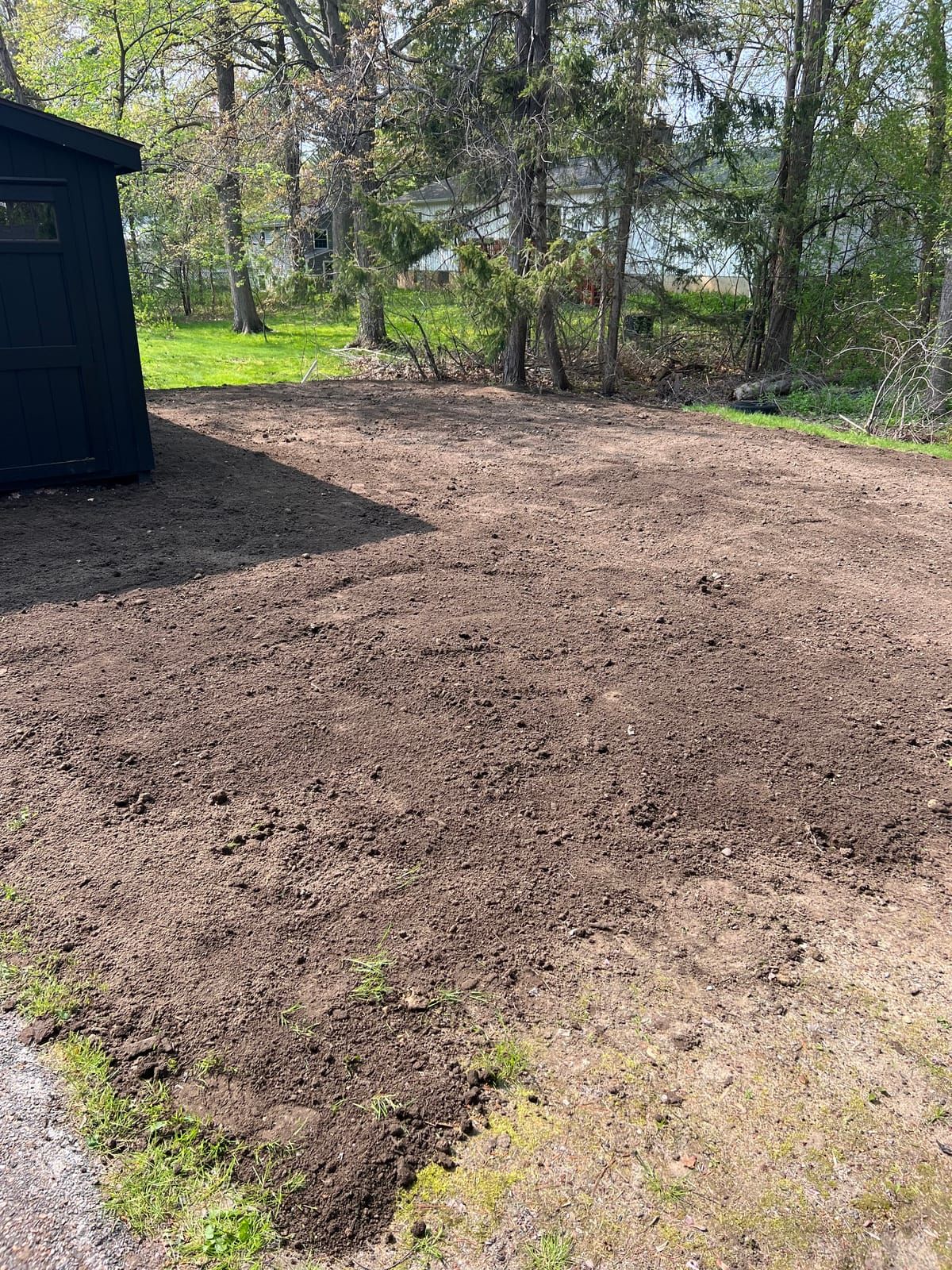 Bare soil raked out and ready to seed